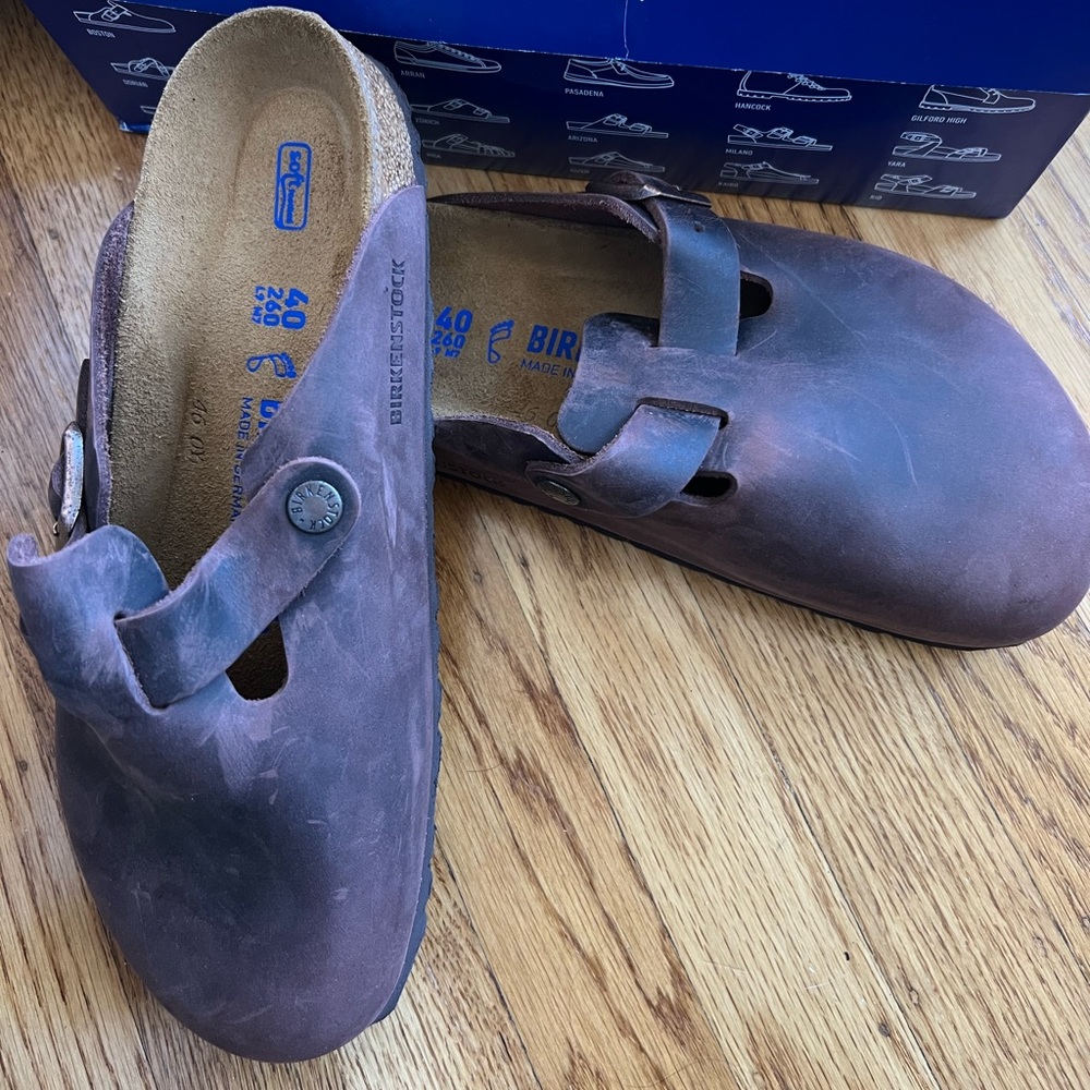 Birkenstock Boston oiled leather brown clog